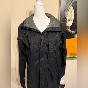Columbia womens black waterproof rain jacket hood omi tech sz s black